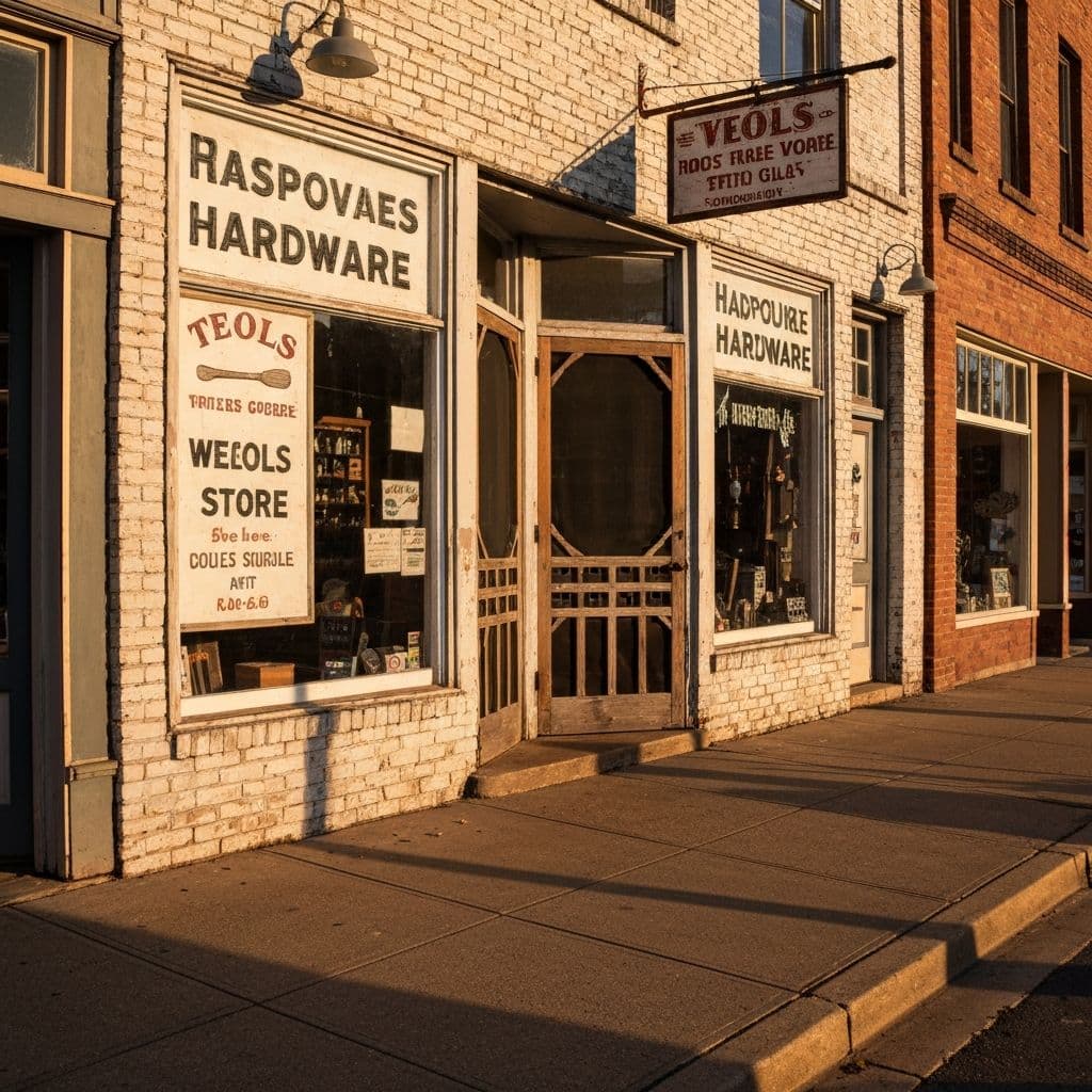 Local hardware store on a quiet side street